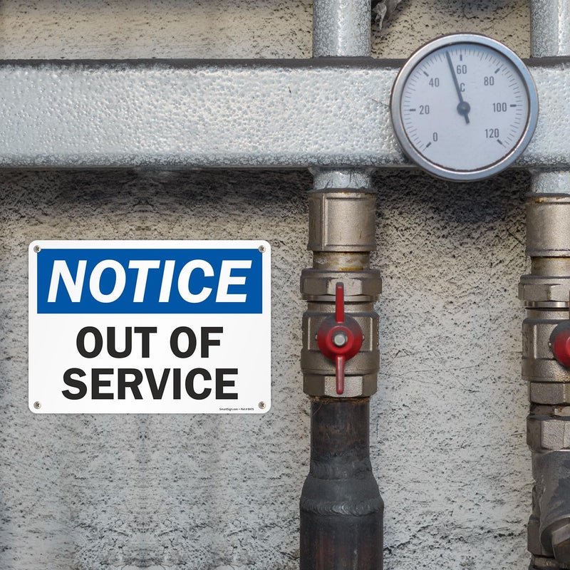 SmartSign "Notice - Out Of Service" Sign | 10" x 14" Aluminum - Image 3